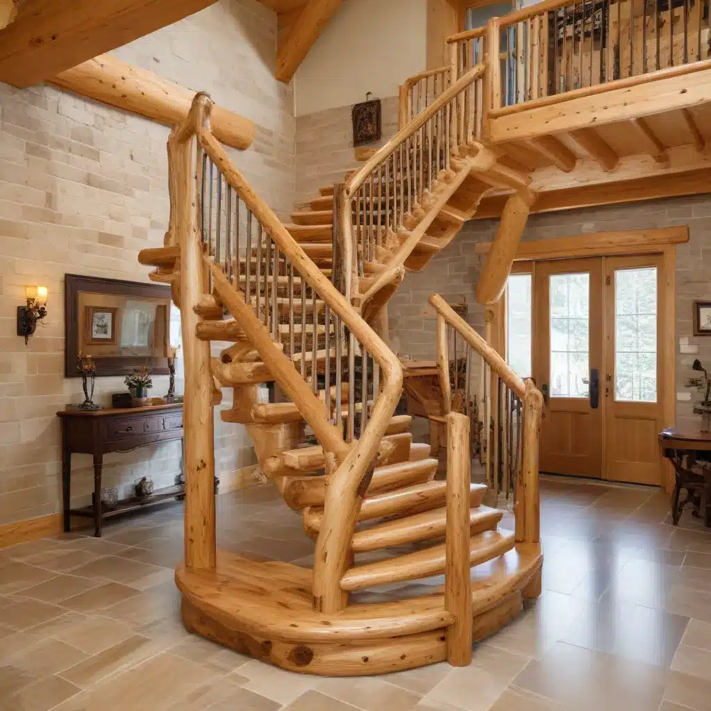 Crafting Custom Log Staircases to Enhance the Architectural Charm