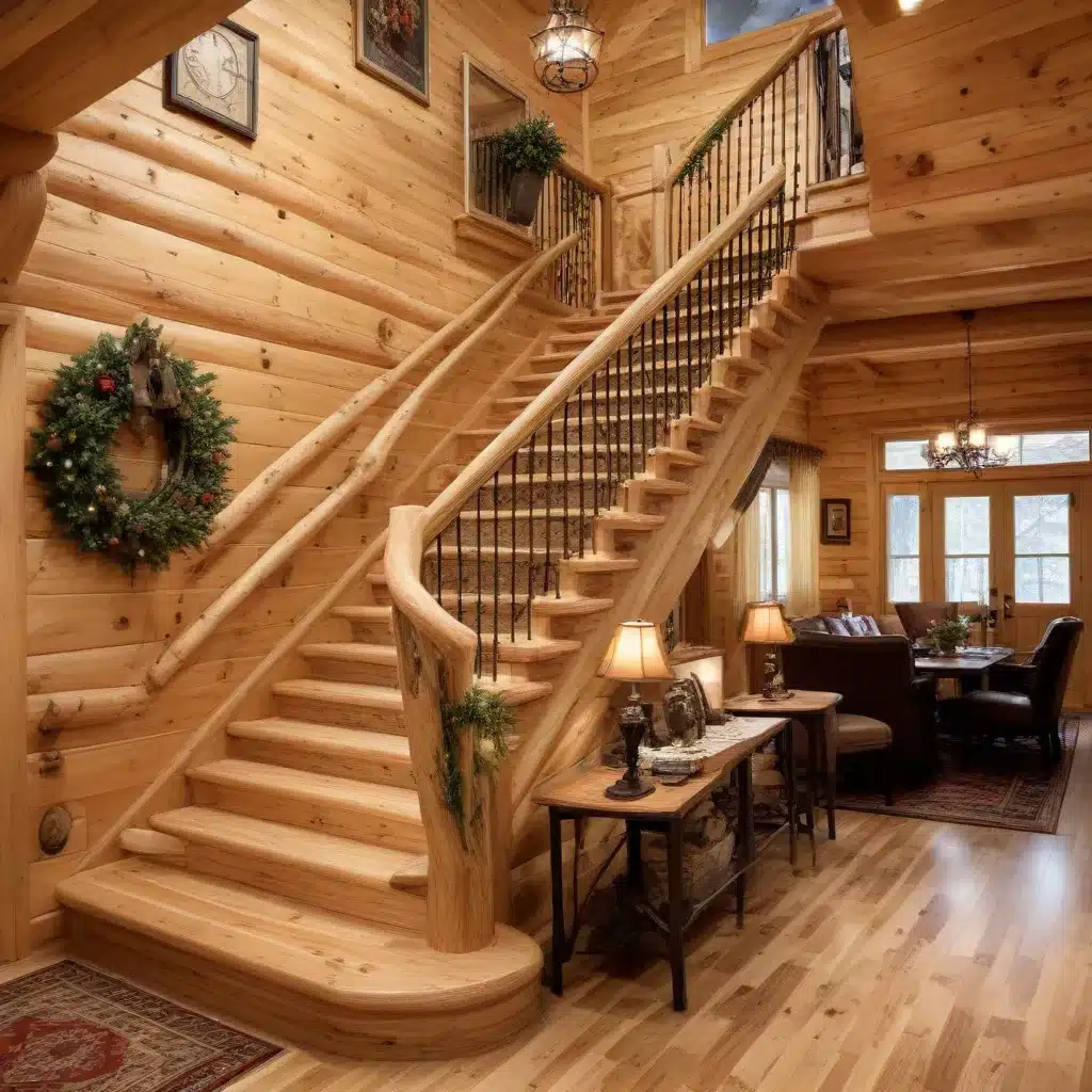 Crafting Unique and Captivating Log Home Staircase Centerpieces