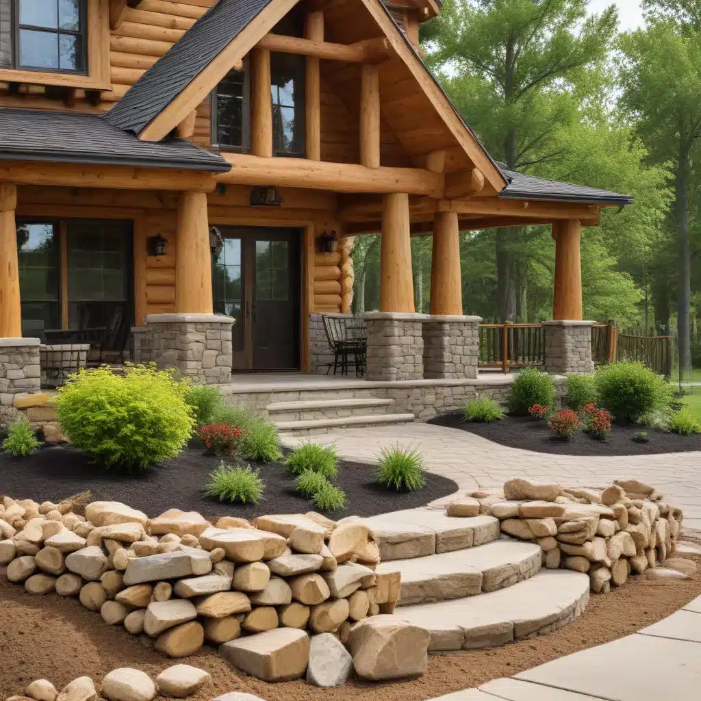 Enhancing Curb Appeal with Thoughtful Log Home Landscaping and Hardscaping