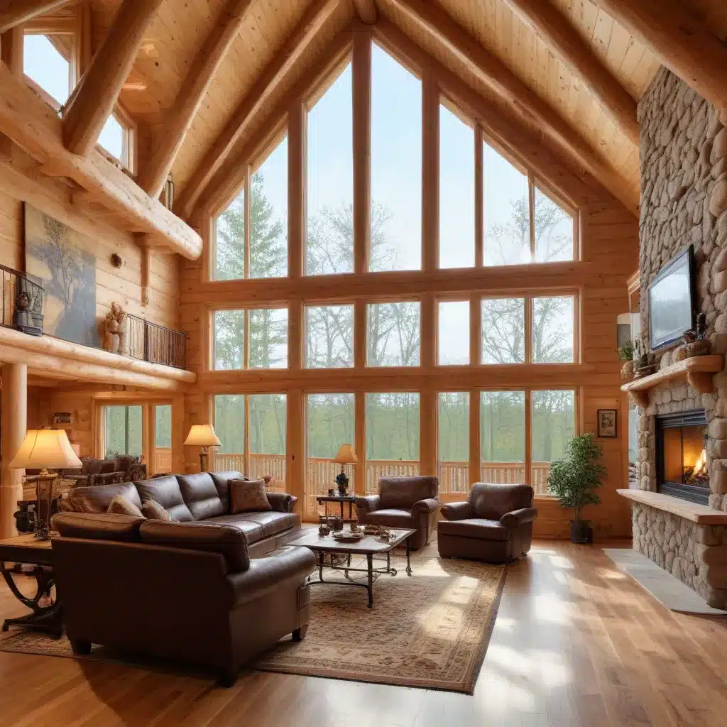 Optimizing Natural Lighting in Open-Concept Log Home Great Rooms