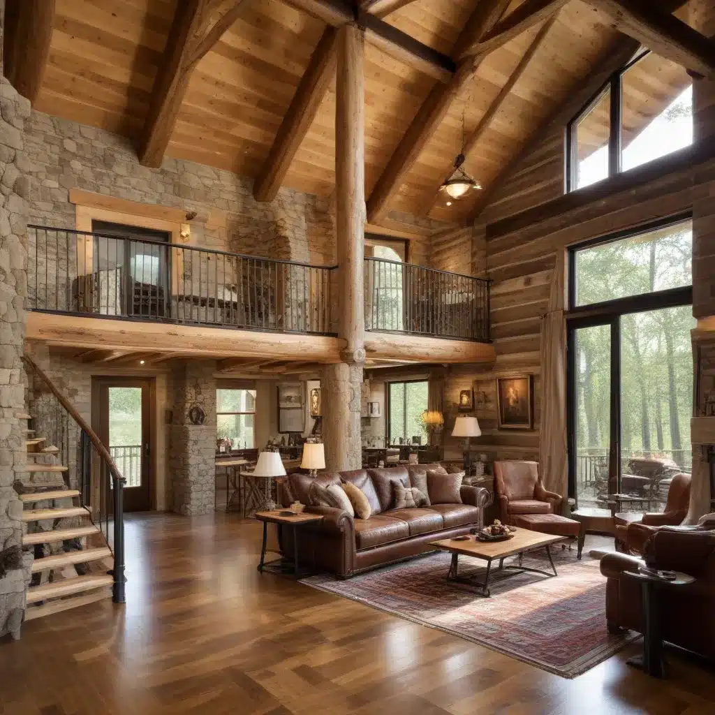 Rustic Refinement Integrated: Seamlessly Blending Log Cabin and Modern Styles